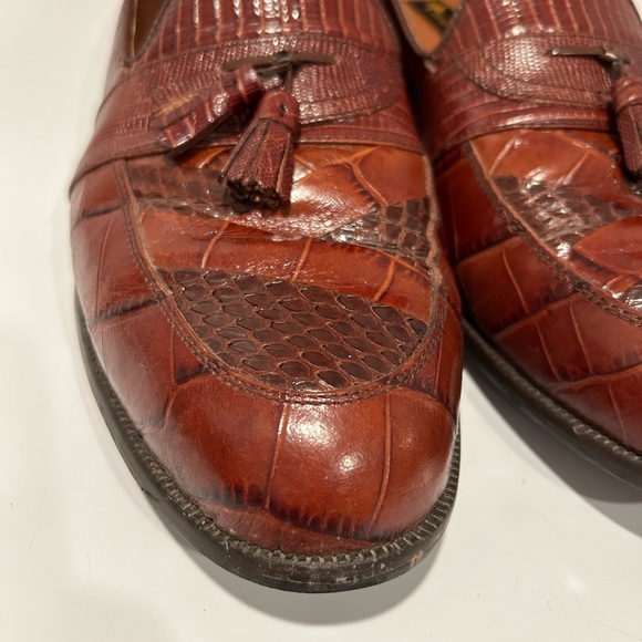Stacy Adams Snake Skin Tassel Loafers - Picture 5 of 15